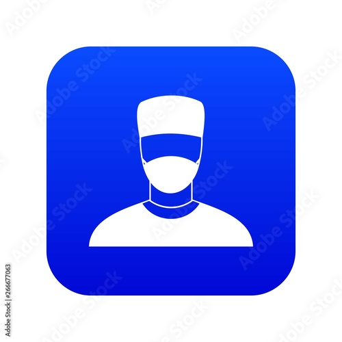 Doctor icon digital blue for any design isolated on white vector illustration