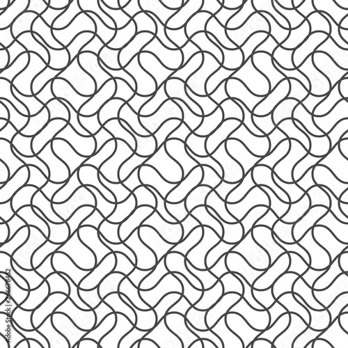 Simply Wave seamless pattern. Black and white endless wavy background. EPS 10 vector.