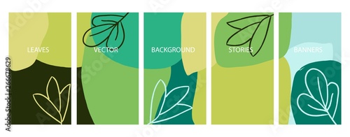 Social media stories banners set  story  floral templates for cover  flyer  brochure  vector backgrounds collection.
