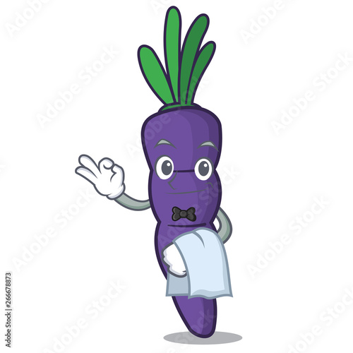 Waiter purple carrots in the character shape