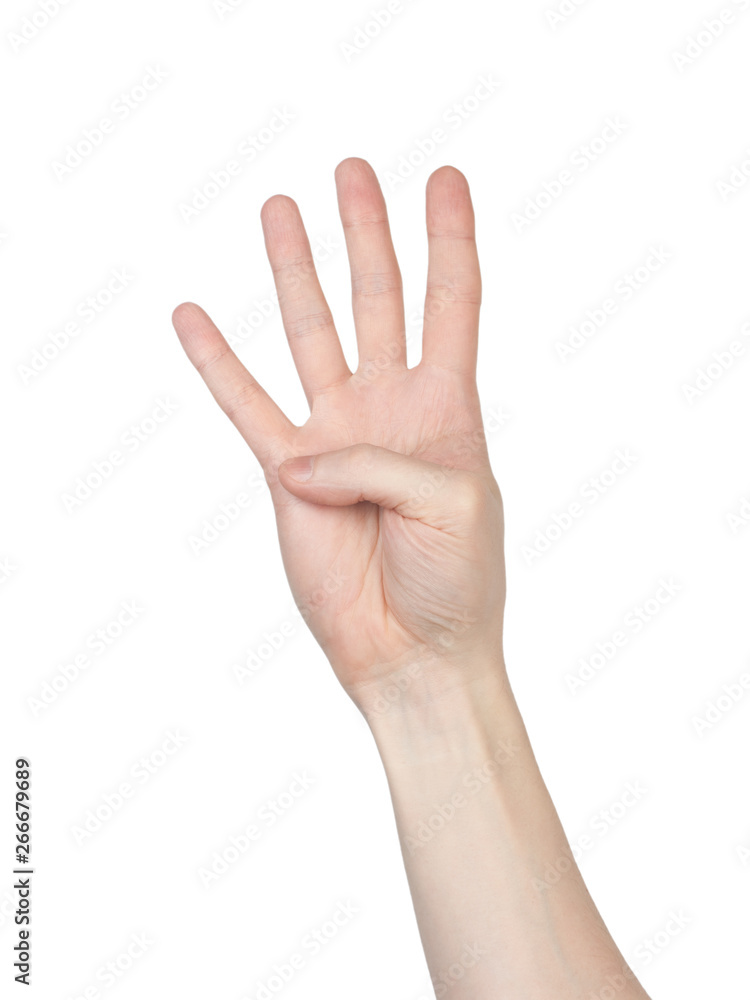 Male hand finger number isolated Male hand finger number isolated
