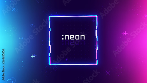 Trendy neon abstract background, memphis geometric texture, ultraviolet neon rave party, vibrant colors gradient, modern wallpaper