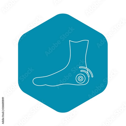 Foot heel icon. Outline illustration of foot heel vector icon for web