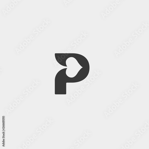 letter p poker logo design template vector illustration icon element
