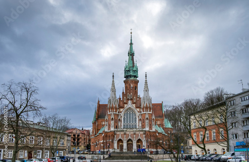 Dramatic view of St. Joseph Church in Podgorze, Krakow, Poland