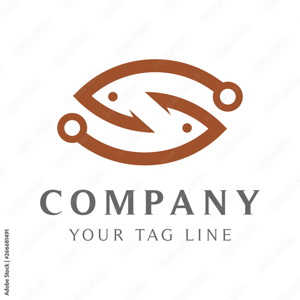 abstract fish logo template, lines forming fish. abstract fish logo template, lines forming fish.