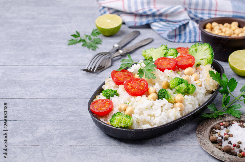 White fried rice with vegetables White fried rice with vegetables