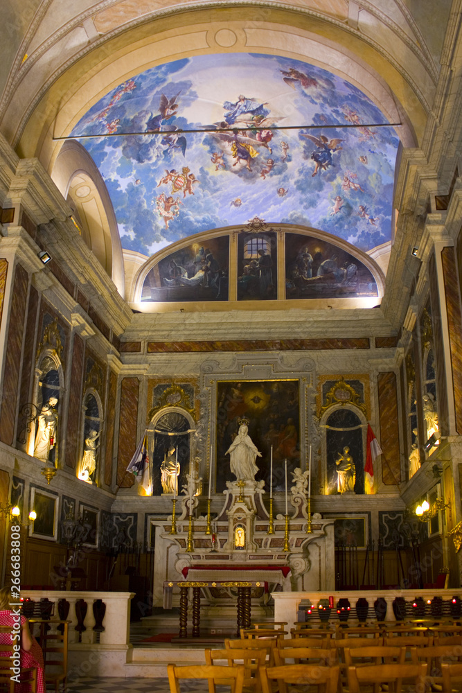 Interior of Chapel of Mercy in Old Town of Monaco