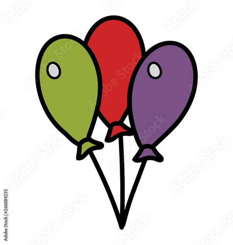 Decorative balloons, doodle design vector