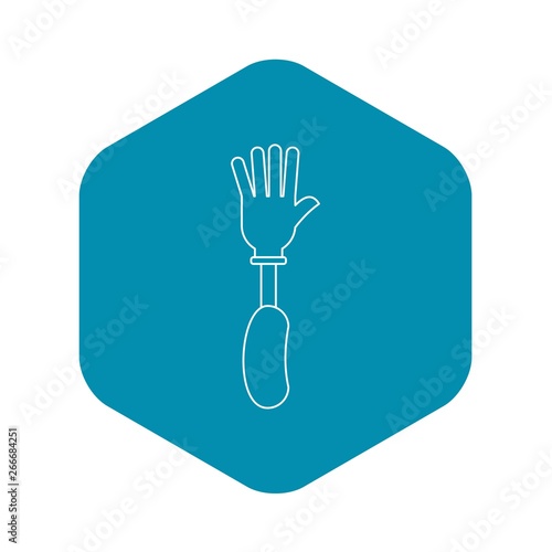 Prosthesis hand icon. Outline illustration of prosthesis hand vector icon for web