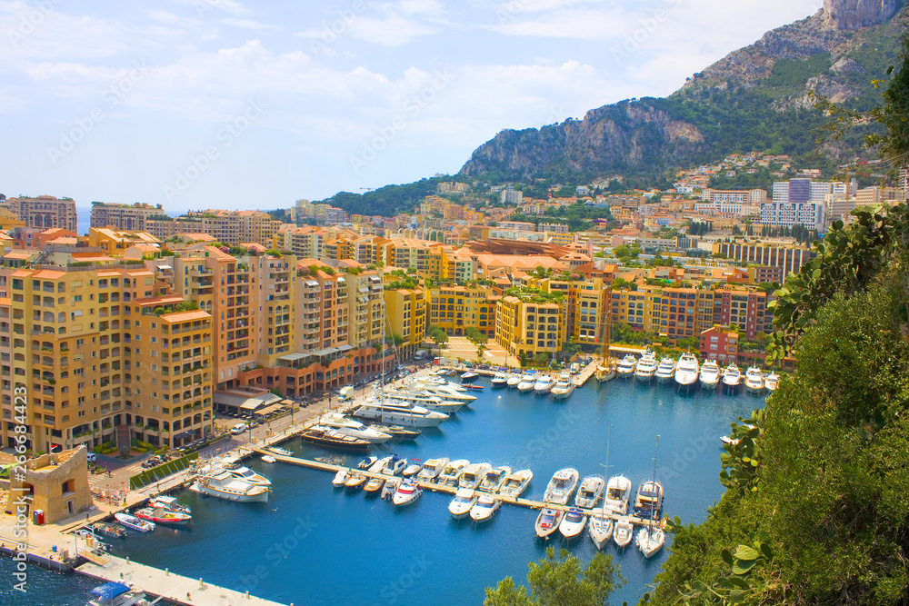 View on Fontvieille and Monaco Harbor