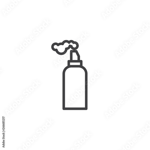 Hair styling mousse line icon. linear style sign for mobile concept and web design. Mousse, foam bottle outline vector icon. Symbol, logo illustration. Pixel perfect vector graphics
