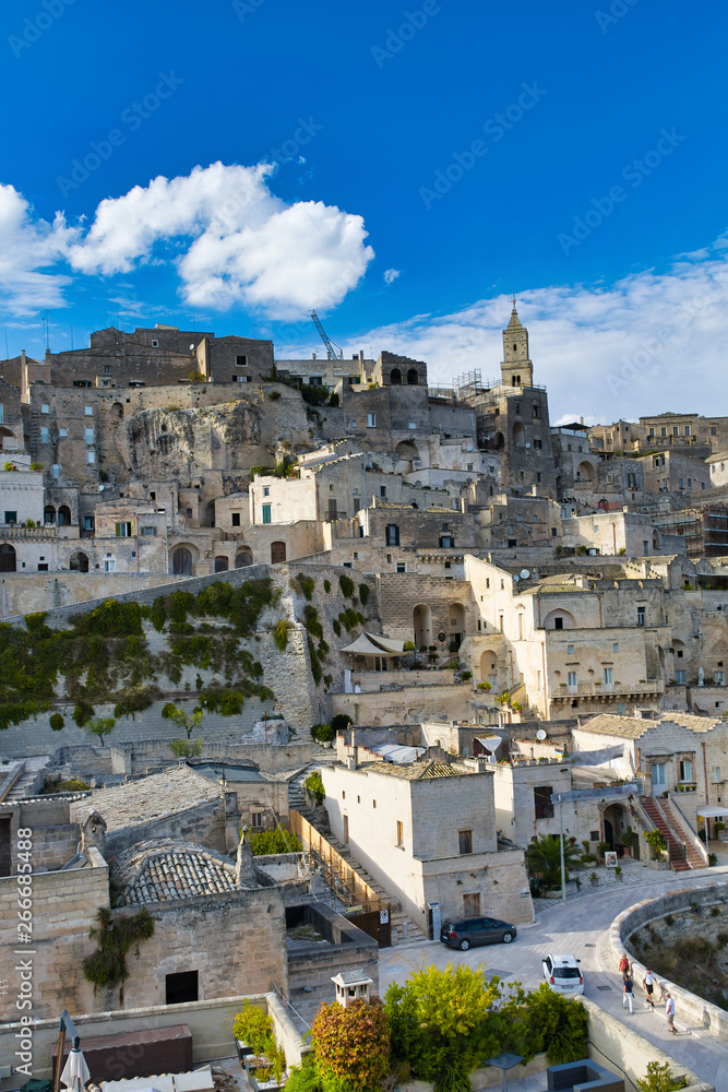 Aerial view of Matera buidlings and cityscape, Basilicata