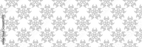 Seamless floral background with gray flowers