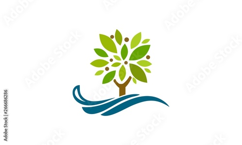 ecology logo tree and water