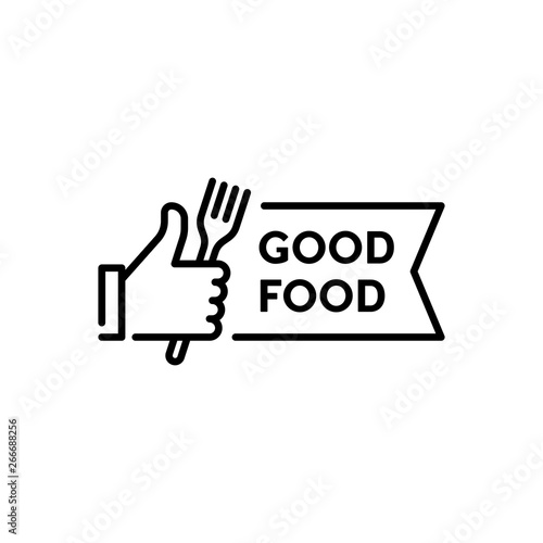 Vector Hand Like With Fork Icon Logo
