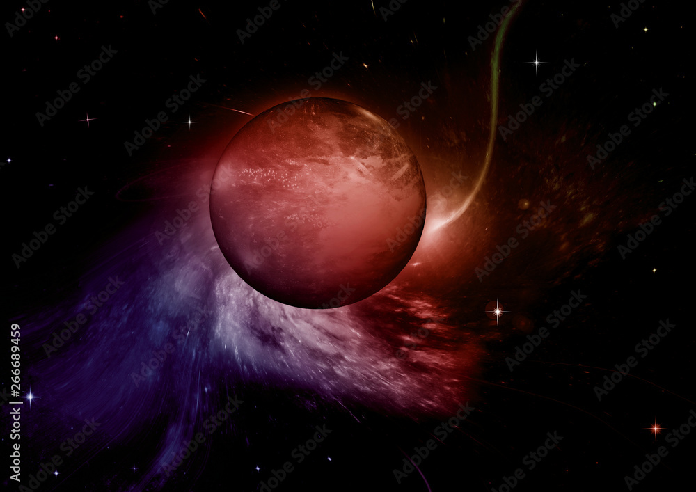 Obraz premium galaxy in a free space. 3D rendering