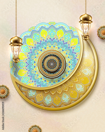 Arabesque crescent moon