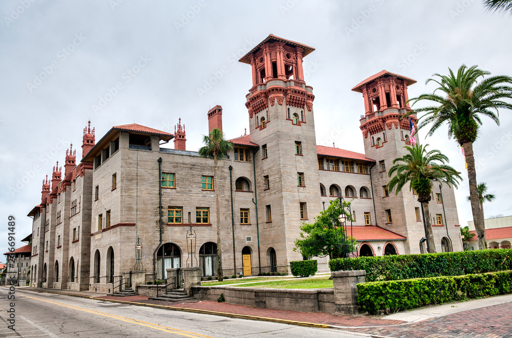 Beautiful view of Flagler College at sunset, St Augustine - Florida - USA