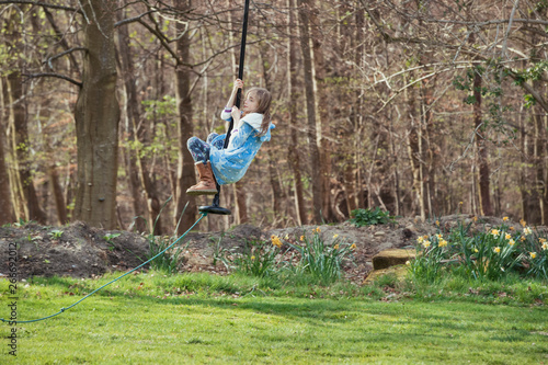 Little Girl on a Monkey Swing