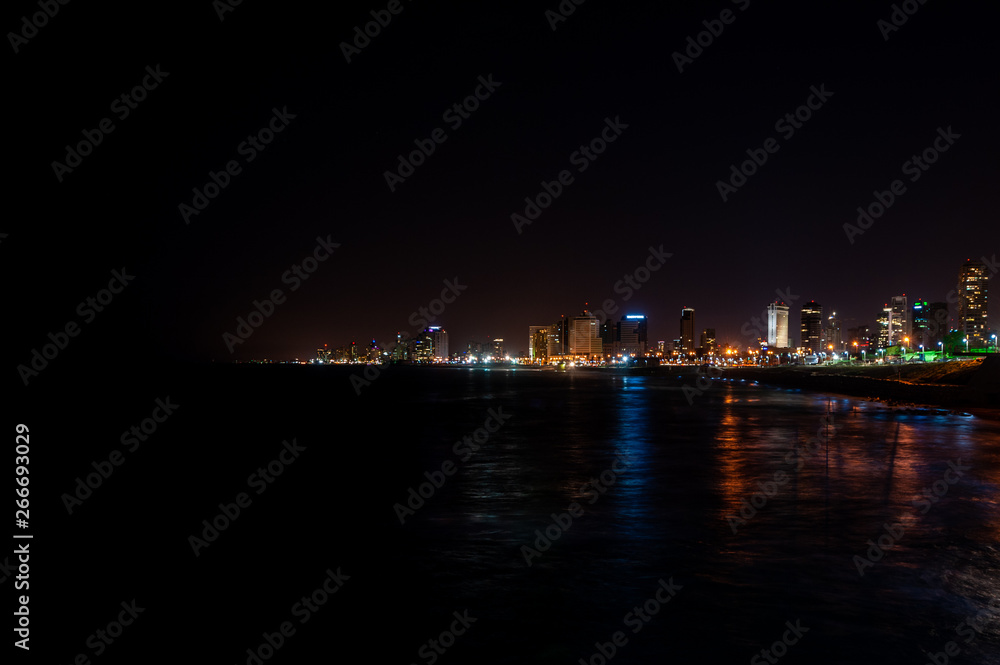 Israel, Tel Aviv, cityscape at night