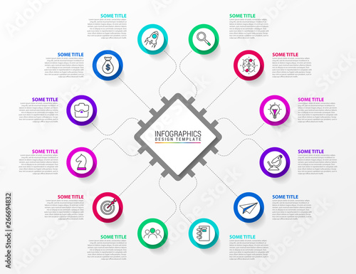 Infographic design template. Technology concept with 12 steps