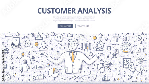 Customer Analysis Doodle Banner