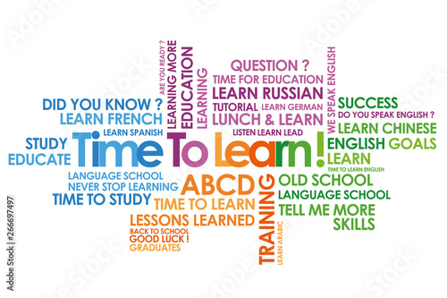 time to learn in cloud words