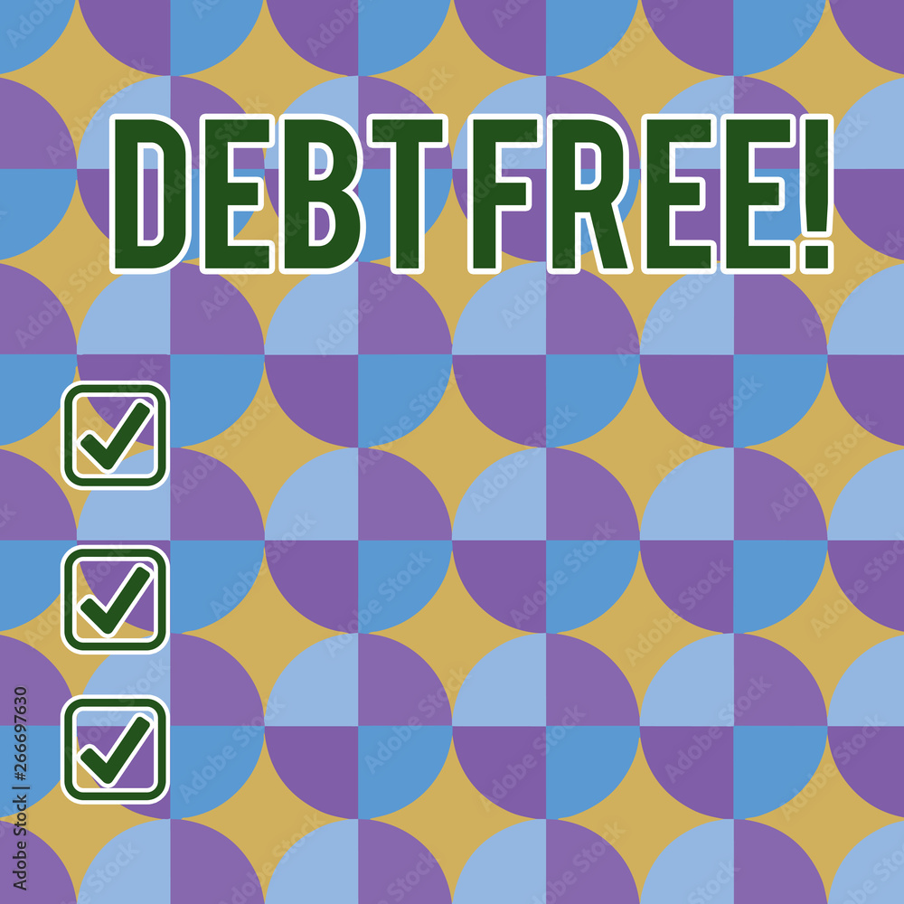 Conceptual hand writing showing Debt Free. Concept meaning does not owning any money or things to any individual or companies Sunburst, Explosion and Dart Board with Alternate Color Beam Conceptual hand writing showing Debt Free. Concept meaning does not owning any money or things to any individual or companies Sunburst, Explosion and Dart Board with Alternate Color Beam