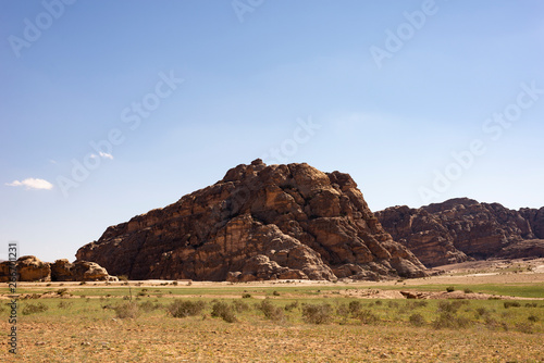 The Huge rock mountain in desert