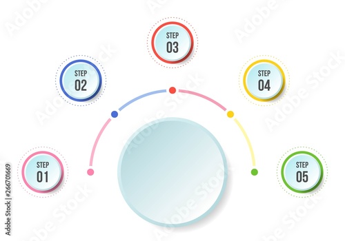 Half Circle chart, Timeline infographic templates