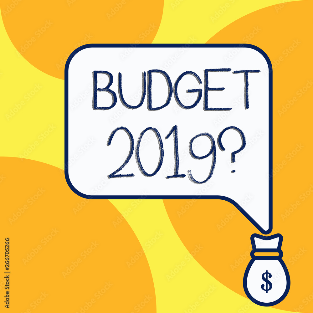Handwriting text writing Budget 2019 Question. Conceptual photo estimate of income and expenditure for next year Handwriting text writing Budget 2019 Question. Conceptual photo estimate of income and expenditure for next year