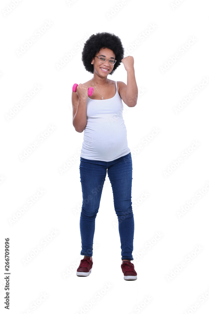 Beautiful pregnant woman in front of a background Beautiful pregnant woman in front of a background