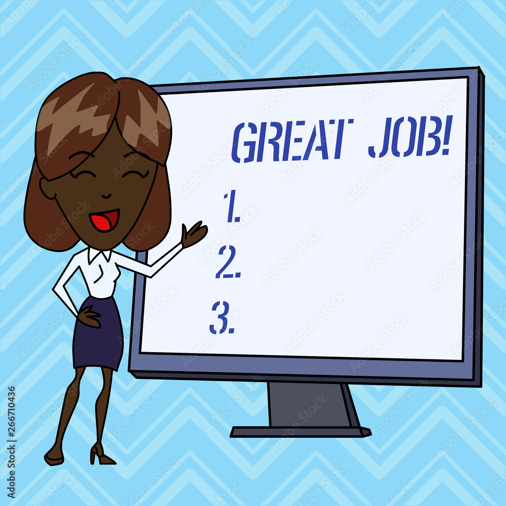 Handwriting text writing Great Job. Conceptual photo used praising someone for something they have done very well Handwriting text writing Great Job. Conceptual photo used praising someone for something they have done very well