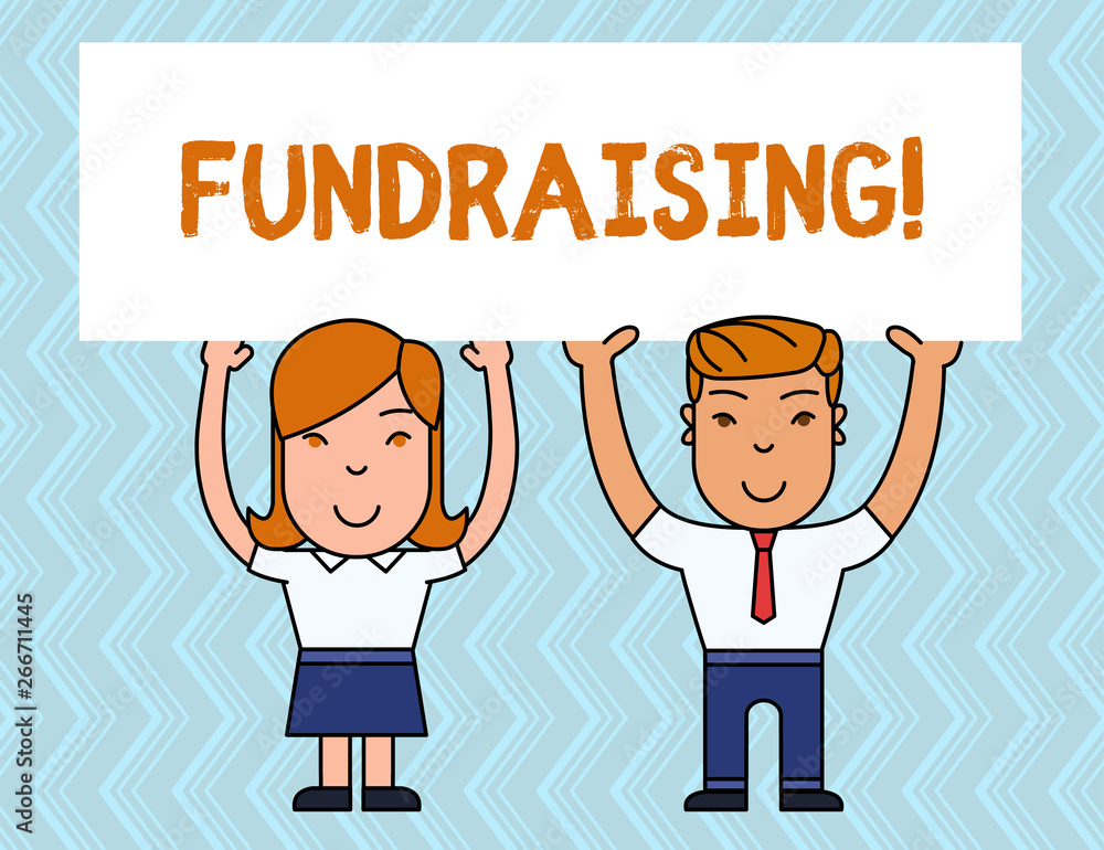 Writing note showing Fundraising. Business concept for seeking to generate financial support for charity or cause Writing note showing Fundraising. Business concept for seeking to generate financial support for charity or cause