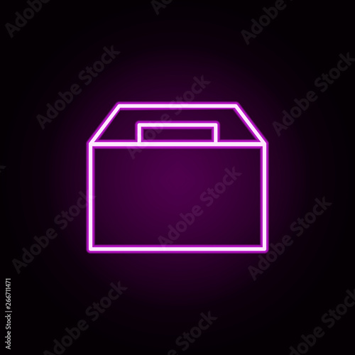 food, lunch box neon icon. Elements of food and drink set. Simple icon for websites, web design, mobile app, info graphics