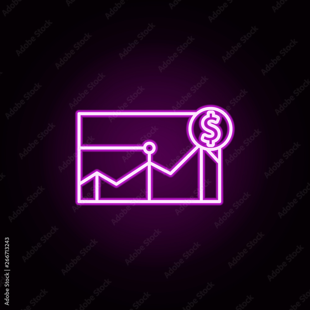 business graph neon icon. Elements of business set. Simple icon for websites, web design, mobile app, info graphics business graph neon icon. Elements of business set. Simple icon for websites, web design, mobile app, info graphics