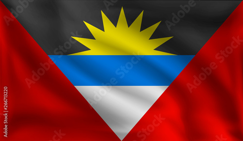 Free Download Waving Antigua and Barbuda flag, the flag of Antigua and Barbuda, vector illustration - GFXLoad