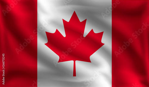 Waving Canada, the flag of Canada, vector illustration