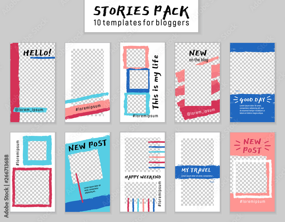 Stories pack. 10 templates for blogger. Trendy background for branding social account. Stories pack. 10 templates for blogger. Trendy background for branding social account.