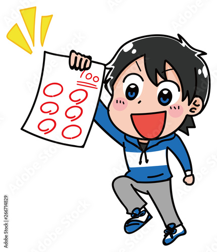 100点満点のテストを持った男の子のイラスト 冬 Stock Vector Adobe Stock 100点満点のテストを持った男の子のイラスト 冬 Stock Vector Adobe Stock