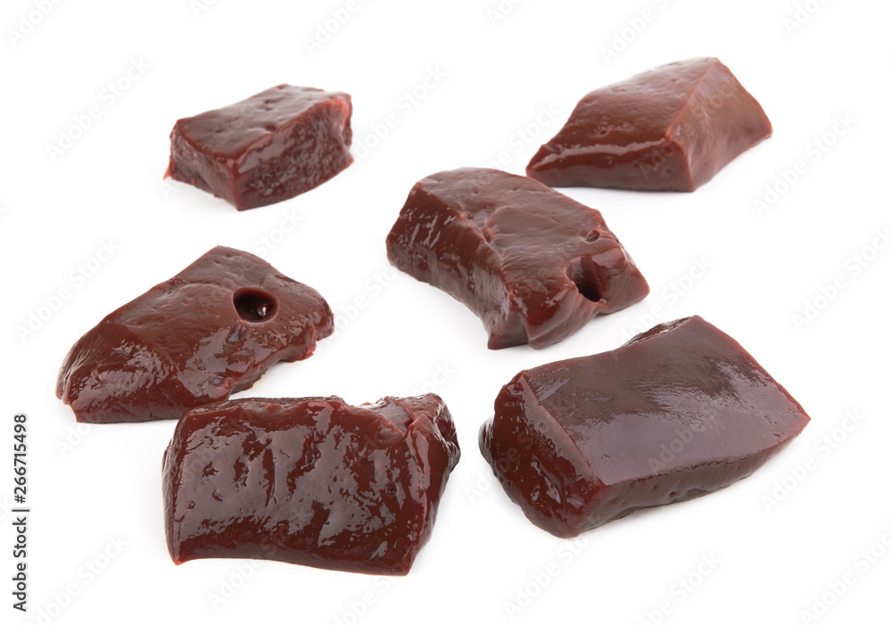 Liver fillet on white Liver fillet on white