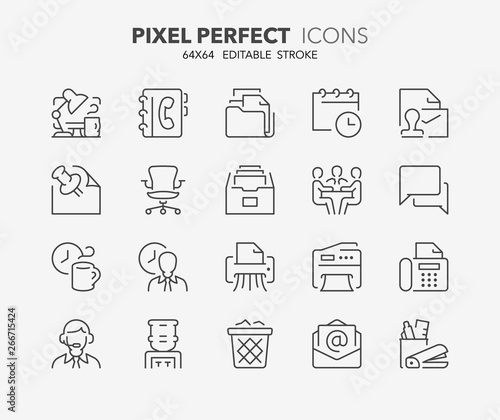 office thin line icons