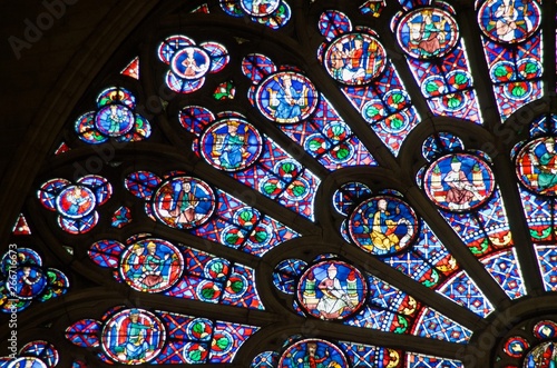 ノートルダムのステンドグラス Stock Photo Adobe Stock