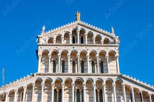 The dome of the Cathedral dedicated to Santa Maria Assunta, in Piazza dei Miracoli in Pisa. © AdryPhoto