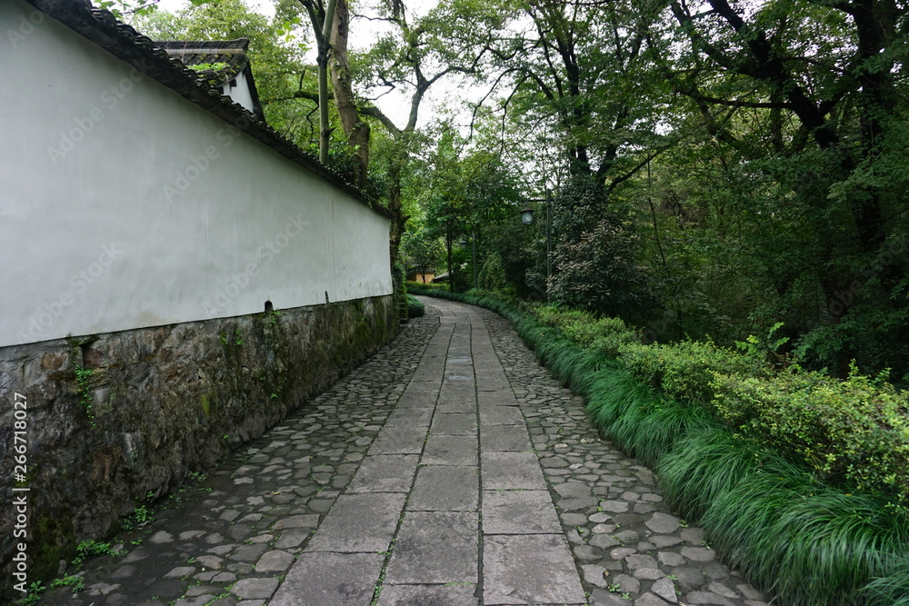 path in park, Lingyin Temple in Hangzhou