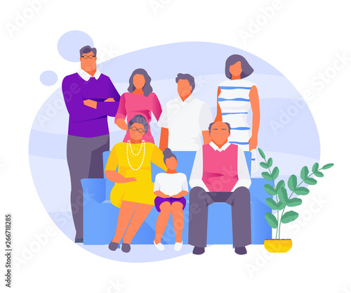 Big family on the couch