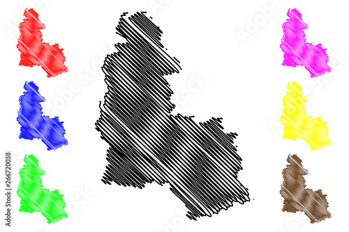 Sumy Oblast (Administrative divisions of Ukraine, Oblasts of Ukraine) map vector illustration, scribble sketch Sumshchyna map