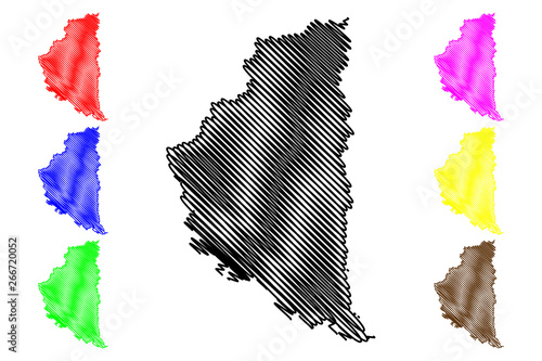 Ternopil Oblast (Administrative divisions of Ukraine, Oblasts of Ukraine) map vector illustration, scribble sketch Ternopilshchyna map
