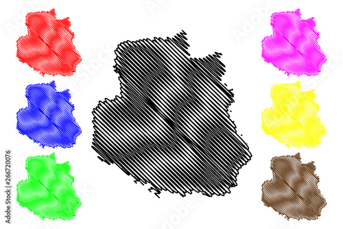 Vinnytsia Oblast (Administrative divisions of Ukraine, Oblasts of Ukraine) map vector illustration, scribble sketch Vinnychchyna map